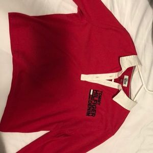 Tommy Jeans pink cropped polo new